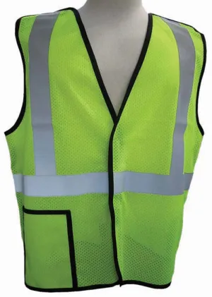 3A Safety - Five-point Breakaway ANSI Class II Safety Vest Lime Color Size XXX-large