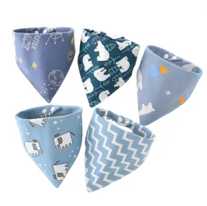5-Piece Essential Waterproof Bib Bandanas