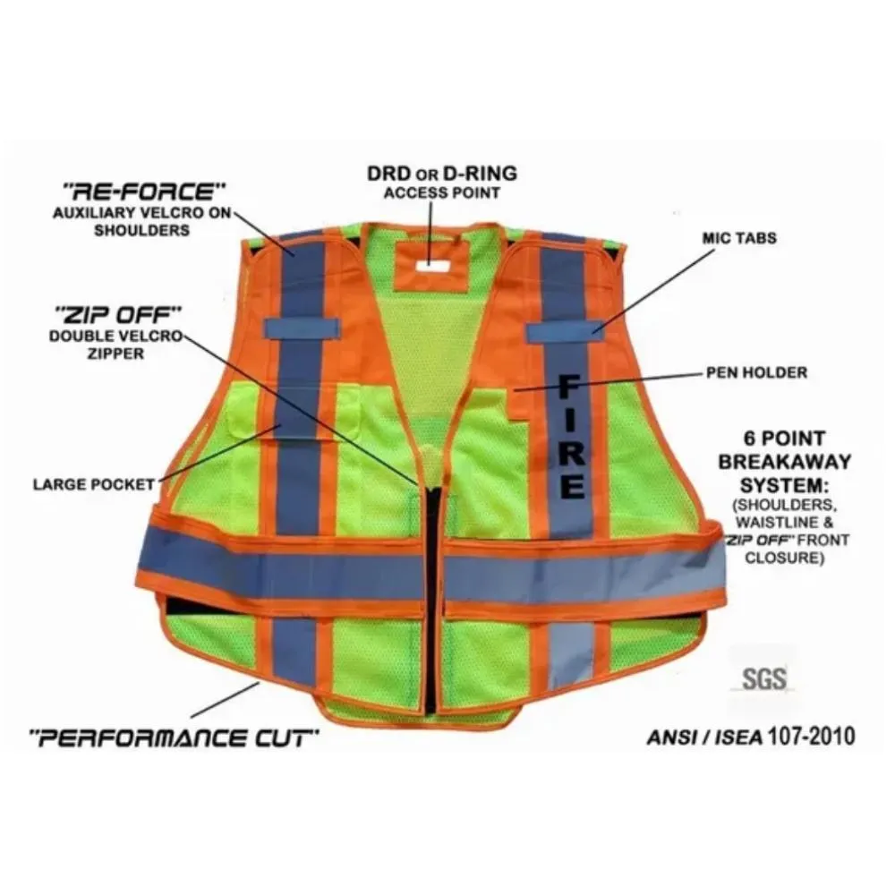 BLANK UltraBright 6-Point Breakaway Public Safety Vest POLICE BLUE