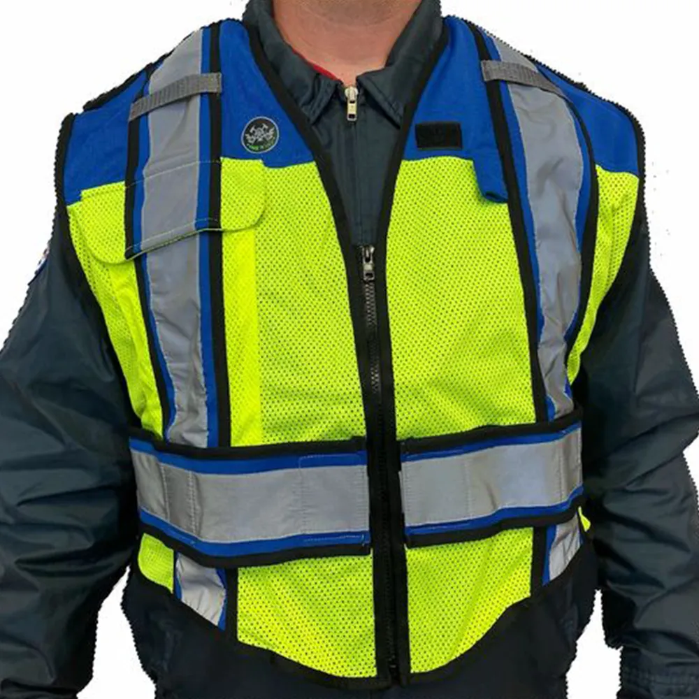 BLANK UltraBright 6-Point Breakaway Public Safety Vest POLICE BLUE