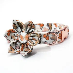 Breezy Butterflies: Personalized Flower collar And Leash Set.