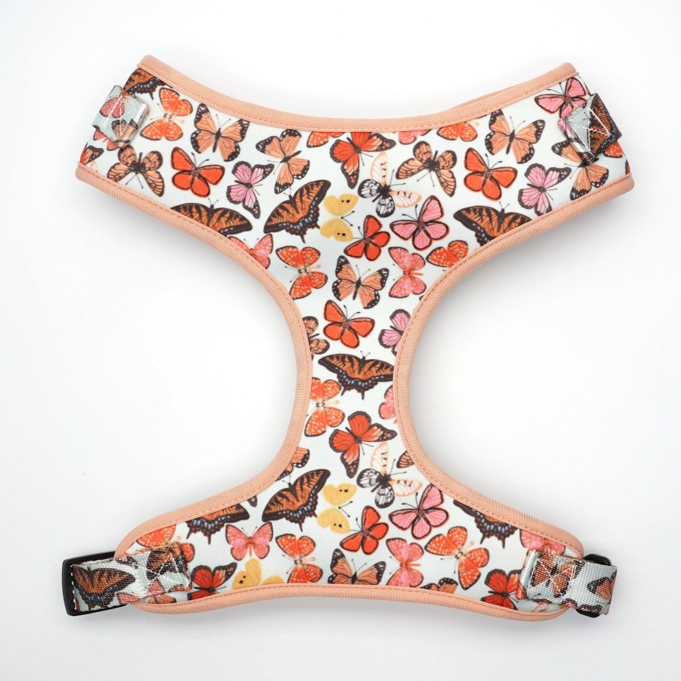 Breezy Butterflies Set: Personalized Flower Collar/Bow collar, Harness, Leash, Poopbag, And Bandana.