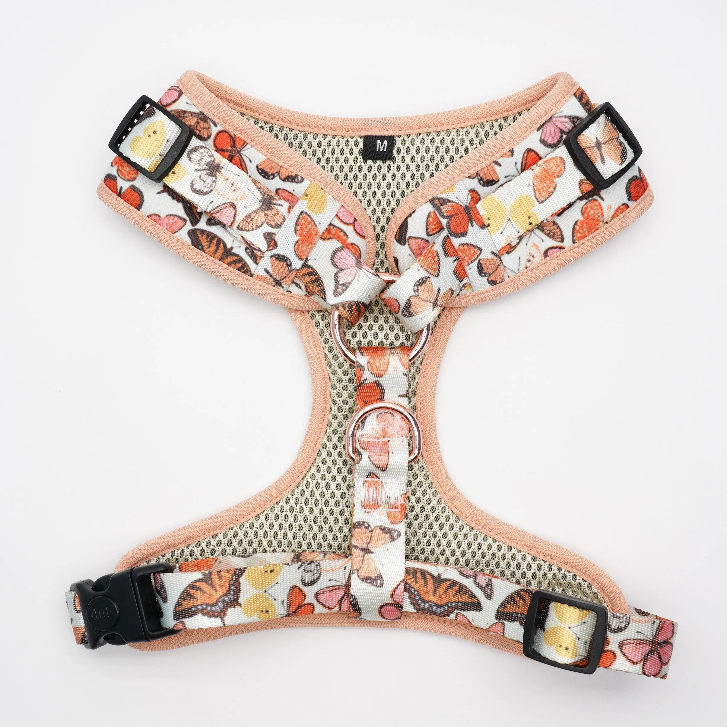 Breezy Butterflies Set: Personalized Flower Collar/Bow collar, Harness, Leash, Poopbag, And Bandana.