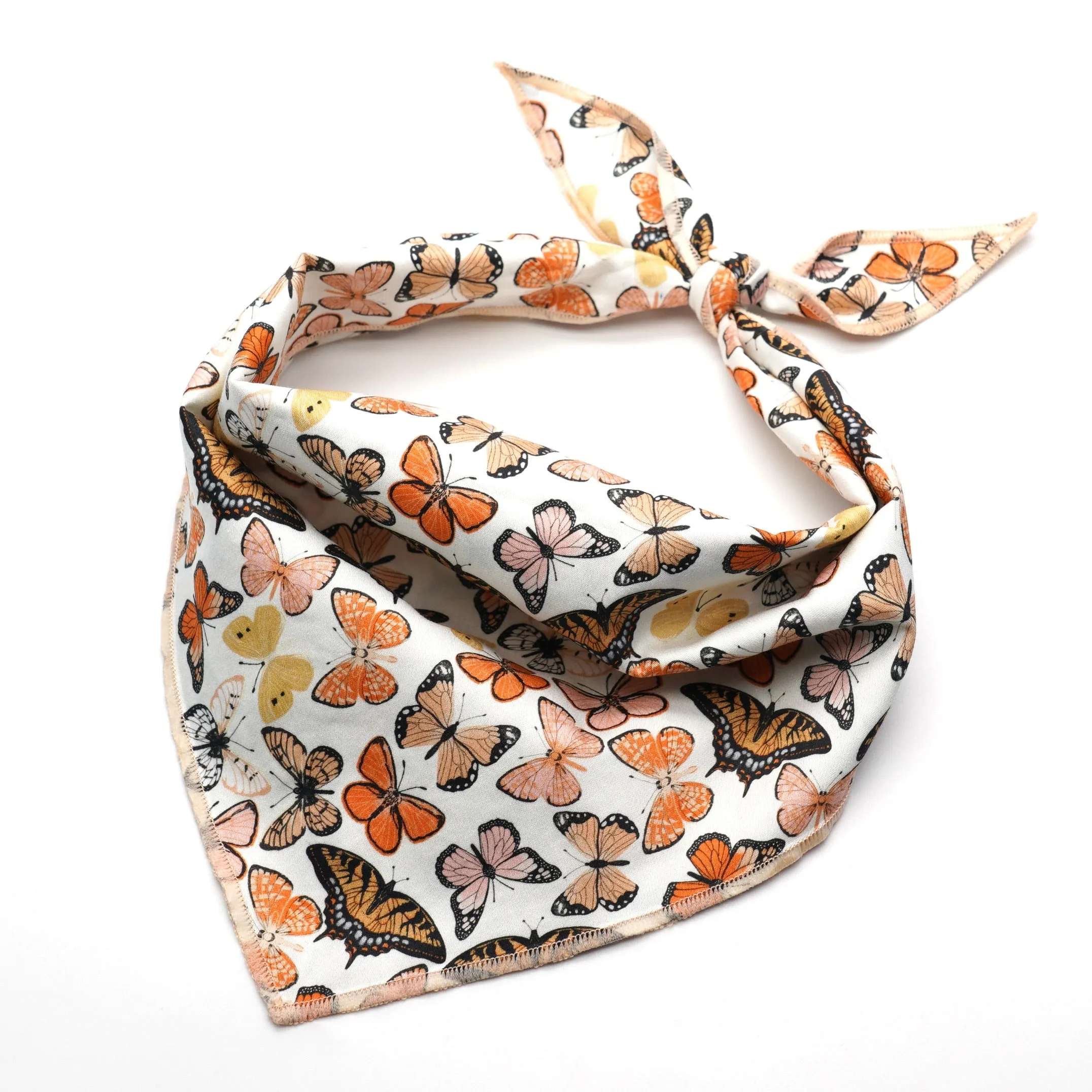 Breezy Butterflies Set: Personalized Flower Collar/Bow collar, Harness, Leash, Poopbag, And Bandana.