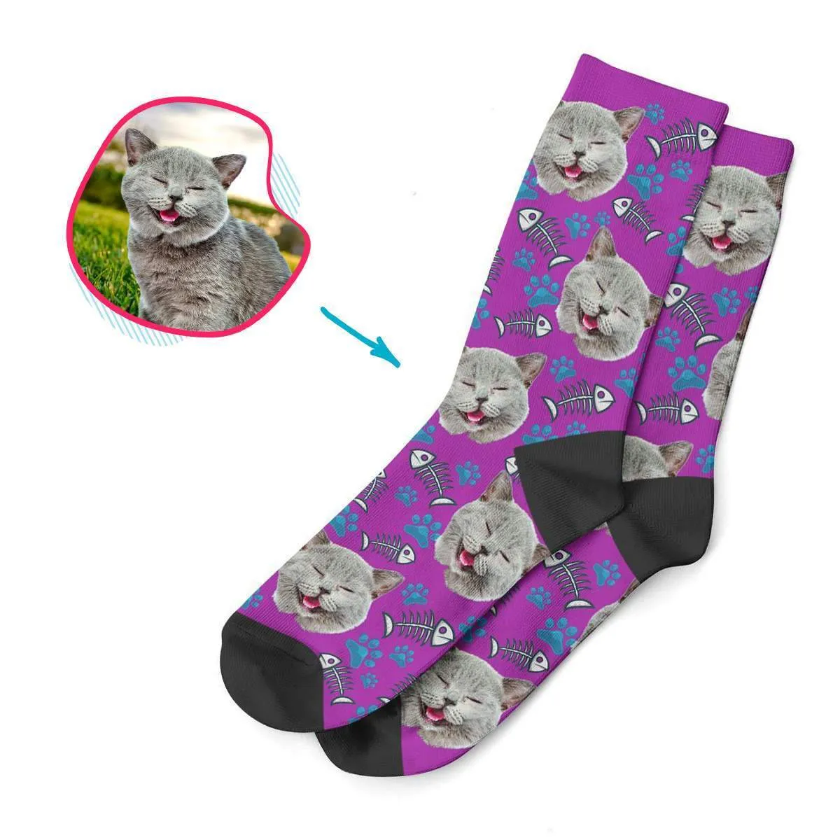 Cat Personalized Socks