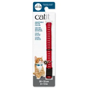 Catit Adjustable Breakaway Nylon Collar - Reflective Red - 20-33 cm (8-13 in)