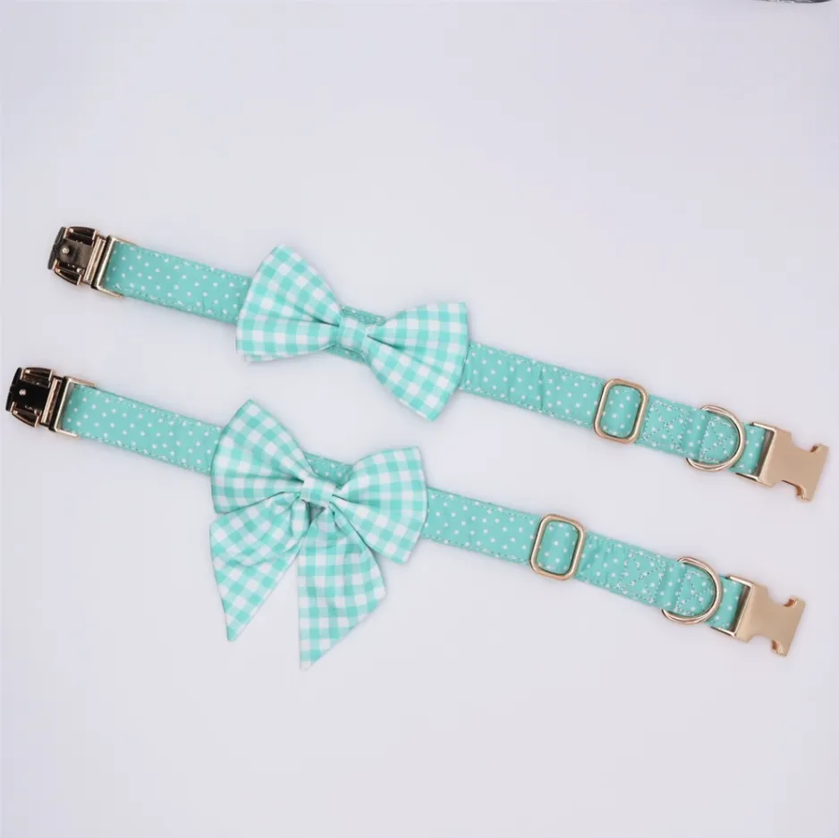 Classic Sea Green Butterfly Collar | Personalized ID Collar