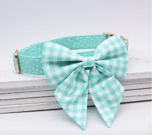 Classic Sea Green Butterfly Collar | Personalized ID Collar
