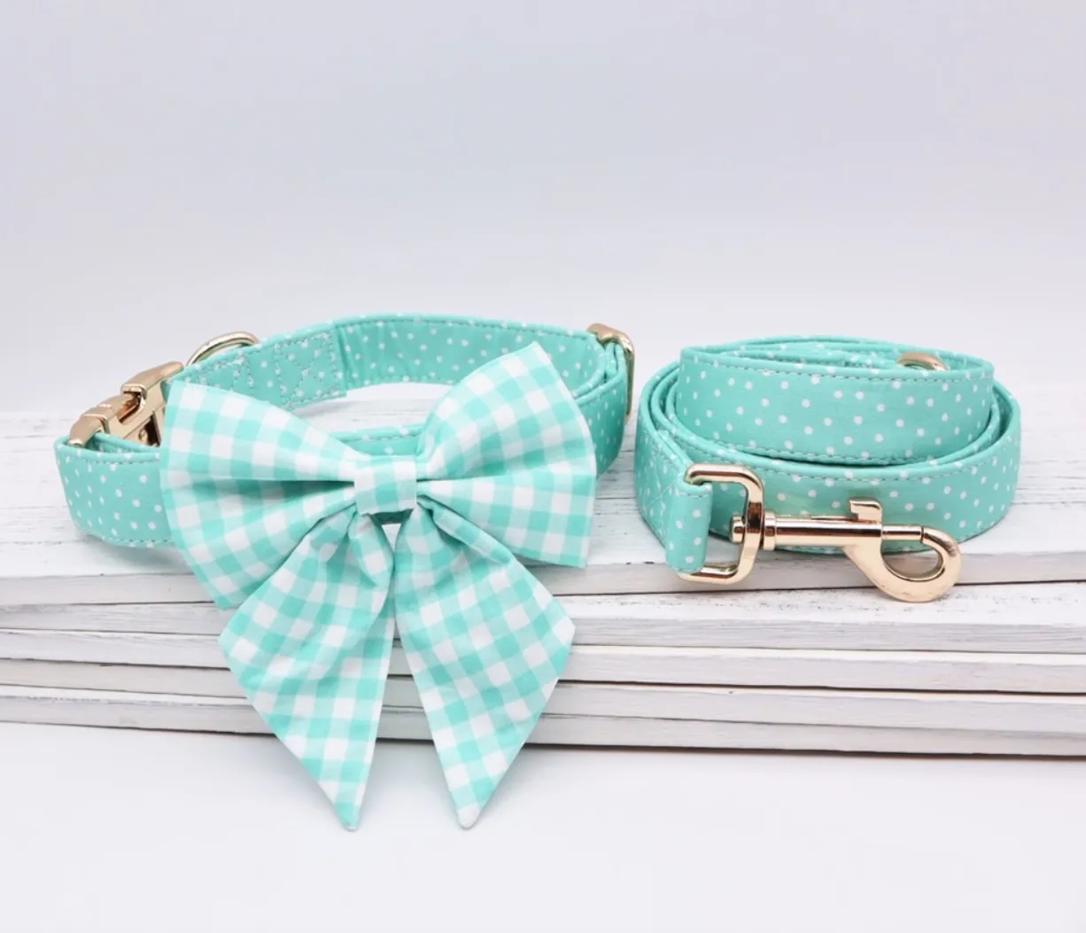 Classic Sea Green Butterfly Collar | Personalized ID Collar