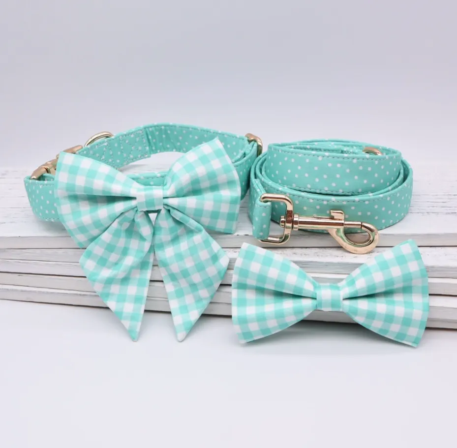 Classic Sea Green Butterfly Collar | Personalized ID Collar