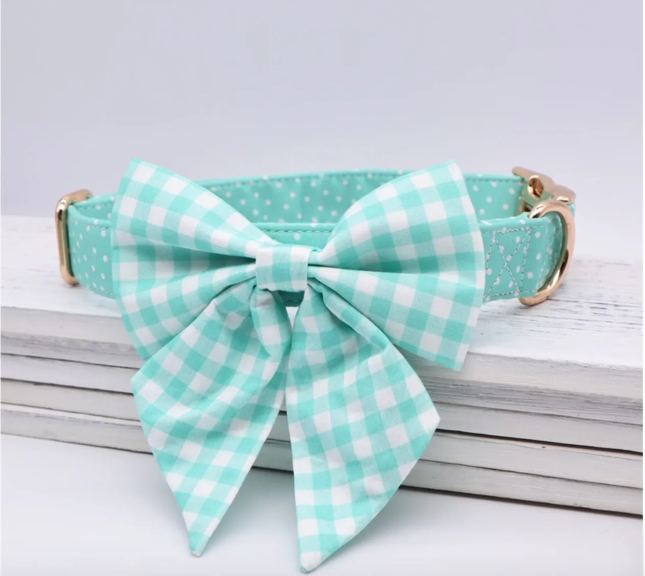 Classic Sea Green Butterfly Collar | Personalized ID Collar