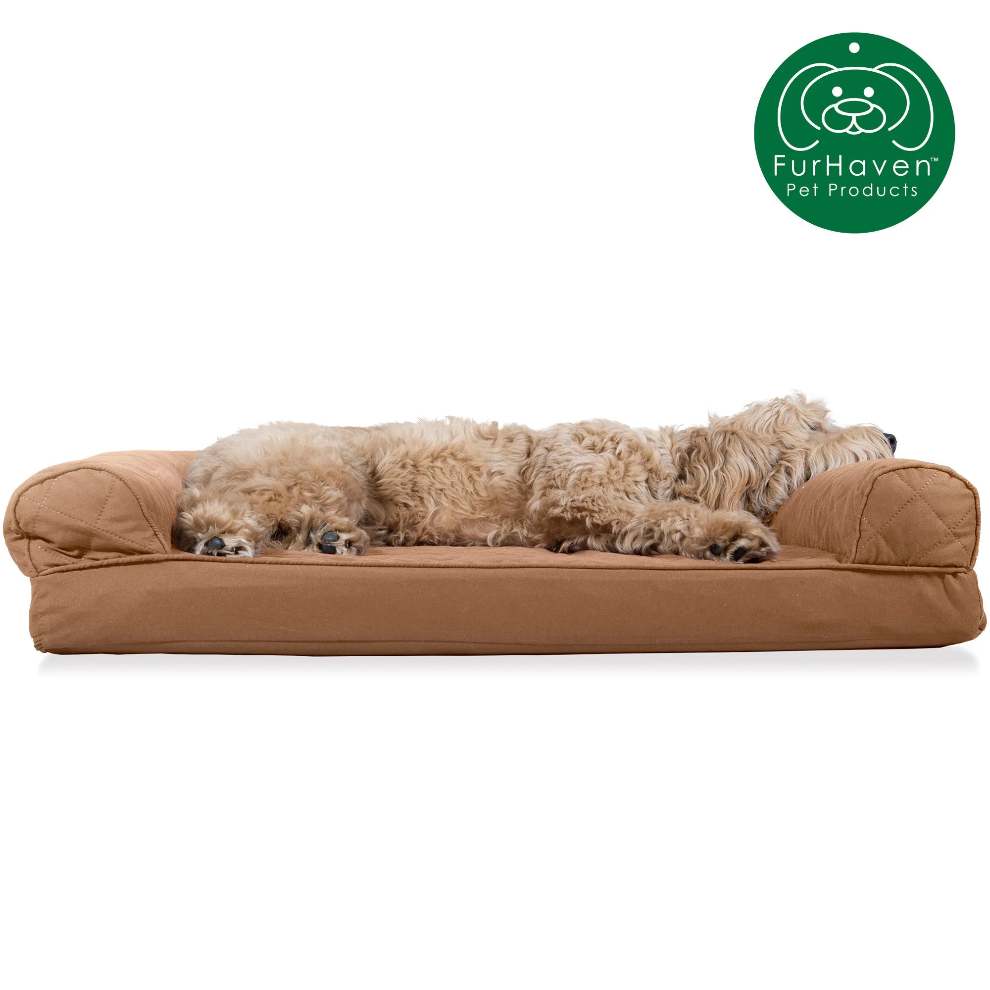 Convolute Quilted Sofa-Style Couch Pet Bed