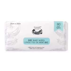 Cotton Dry Baby Wipes - 80 Pack