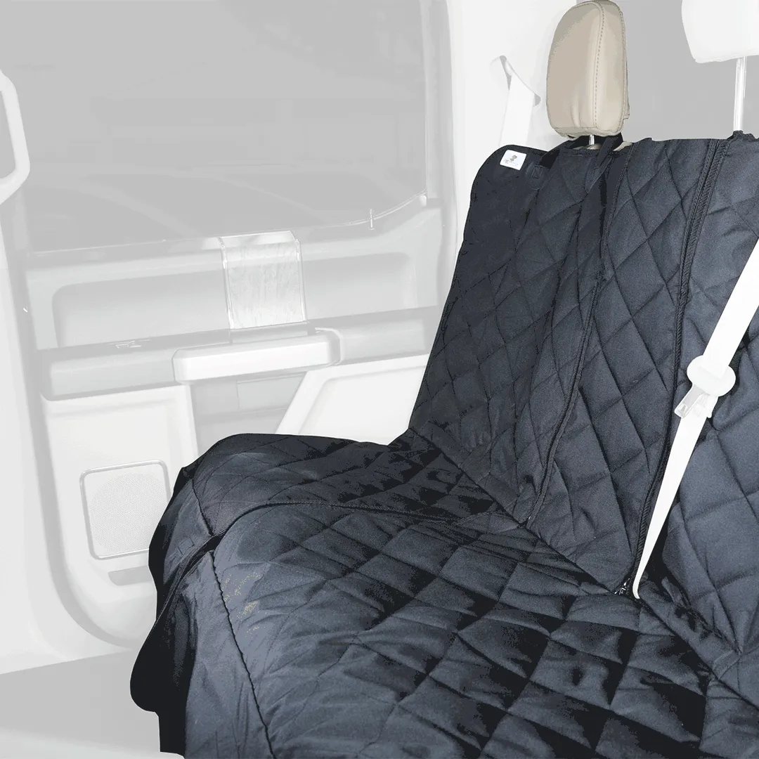 Crew Cab Truck Seat Cover with Hammock Mesh Window for Fold Up Seats