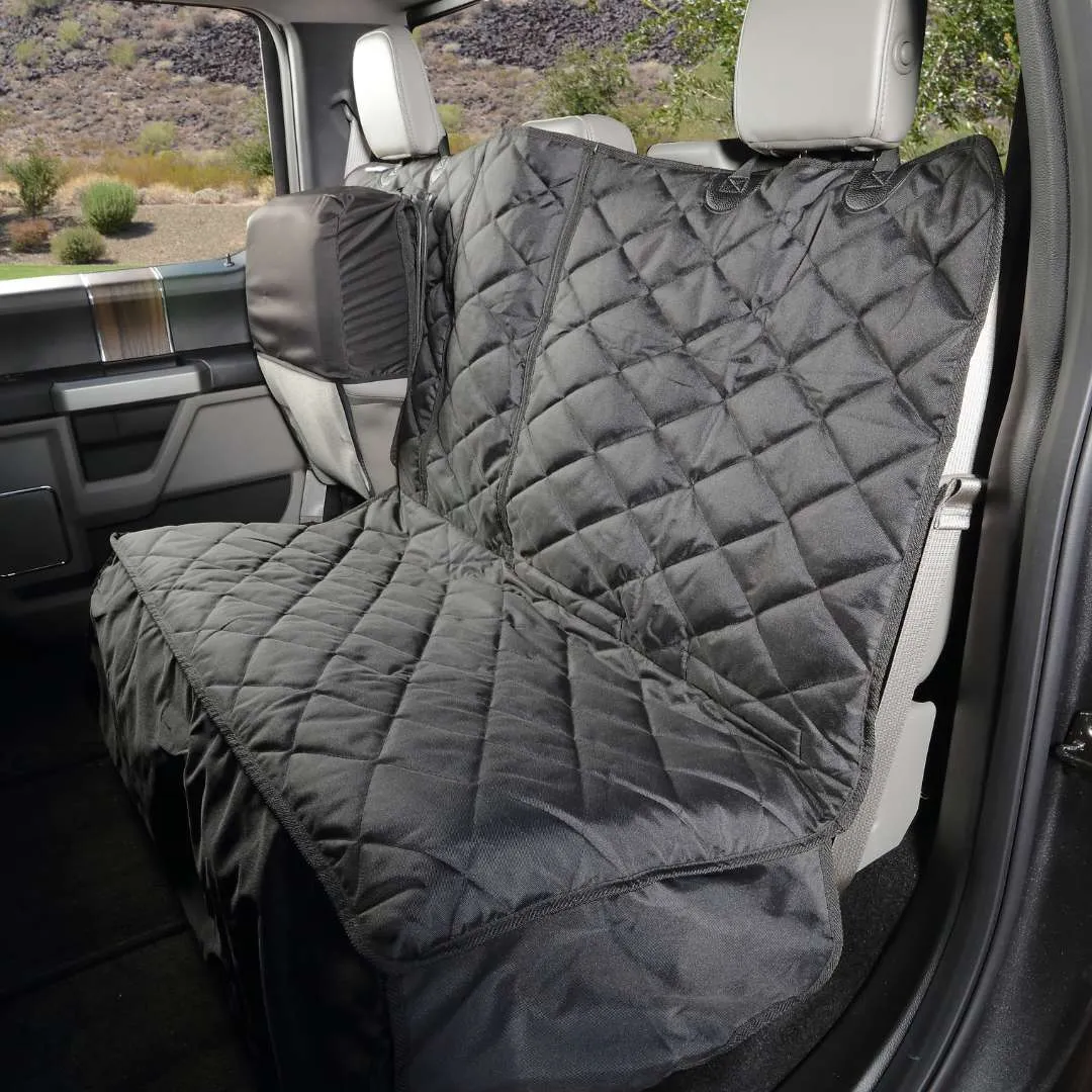 Crew Cab Truck Seat Cover with Hammock Mesh Window for Fold Up Seats