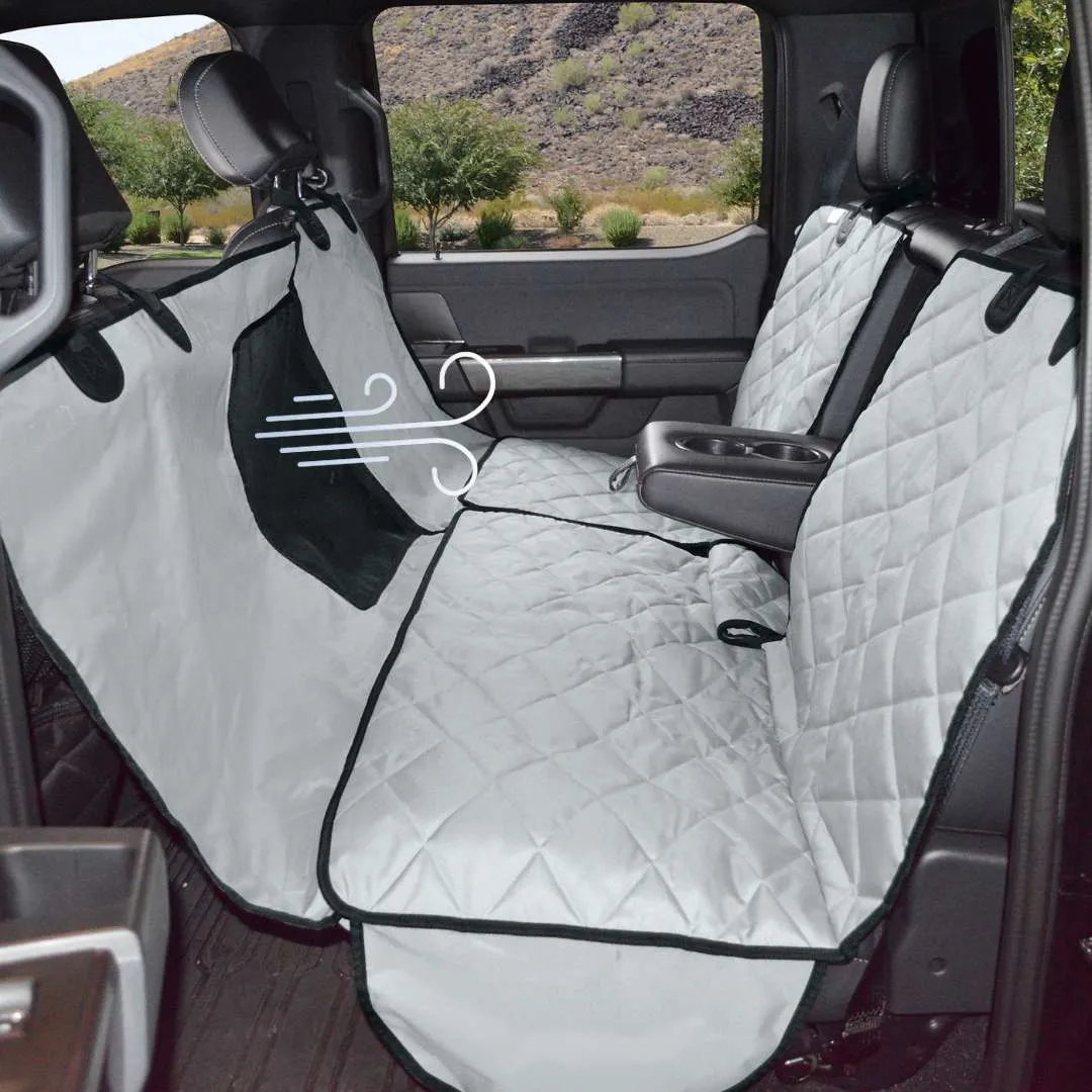 Crew Cab Truck Seat Cover with Hammock Mesh Window for Fold Up Seats