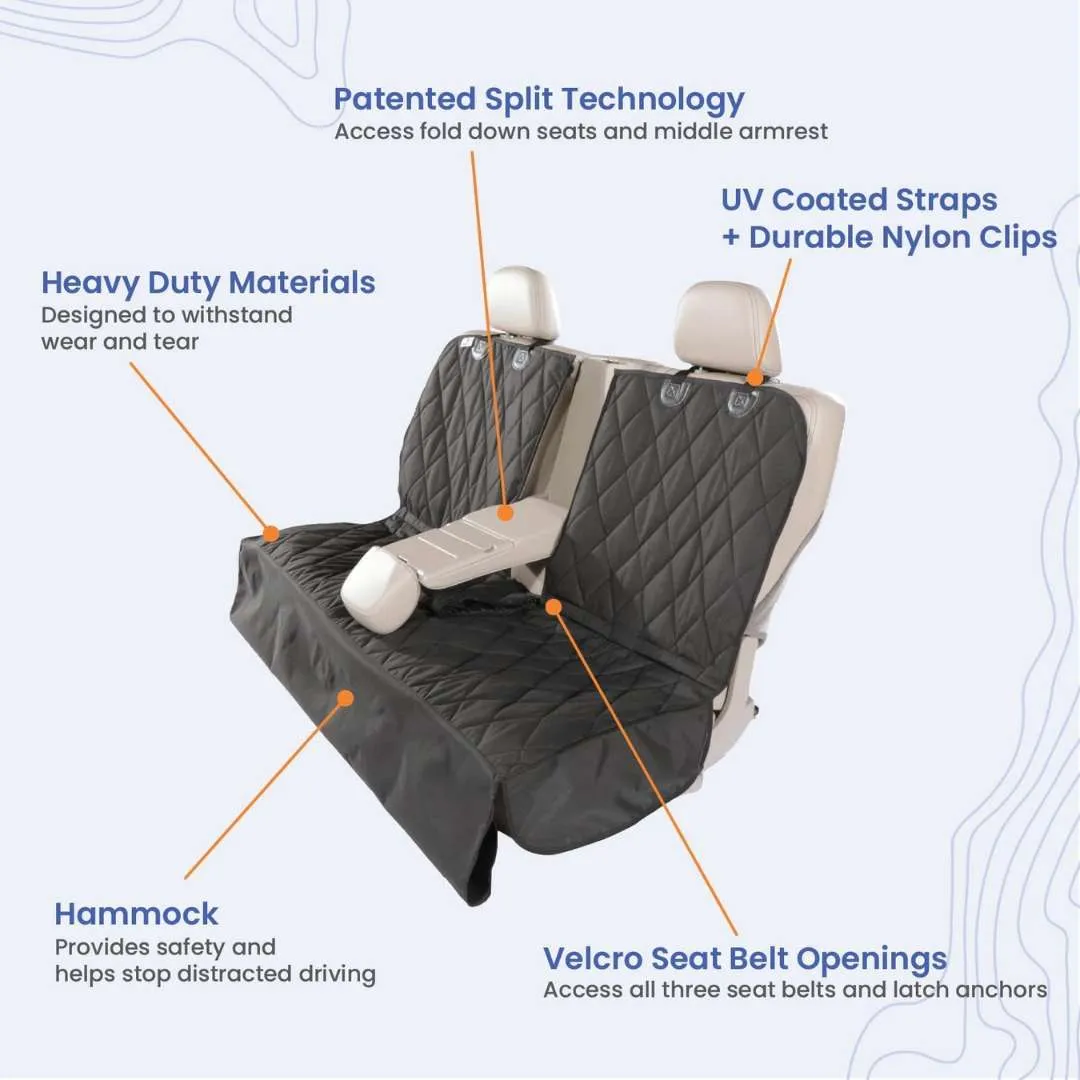 Crew Cab Truck Seat Cover with Hammock Mesh Window for Fold Up Seats