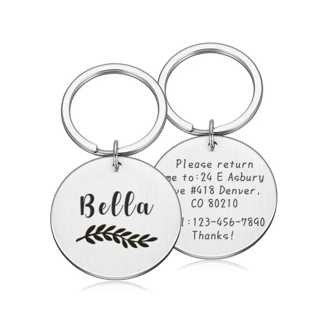 Customize Dogs ID Tag Collar Name Charm