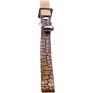 Elastic Cat Collar Leather Look Light Brown - Adjustable Comfortable Durable Pet Accessory