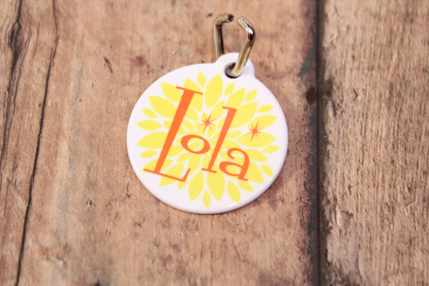 Floral Pet Name Tag