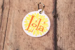 Floral Pet Name Tag