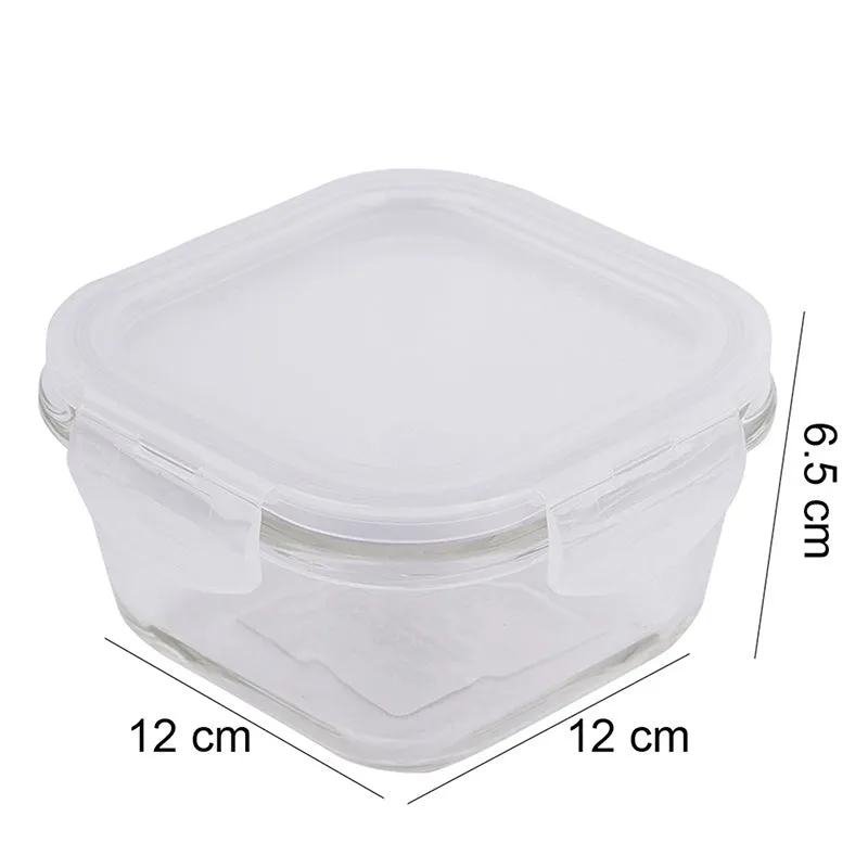 Glass Square Airtight Food Storage Container | 300ml
