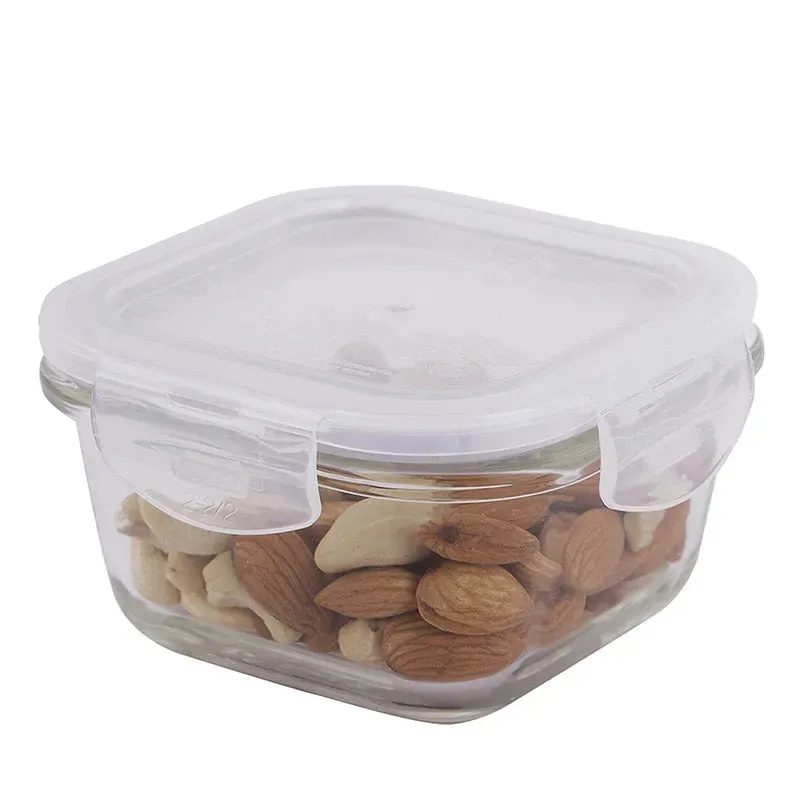 Glass Square Airtight Food Storage Container | 300ml
