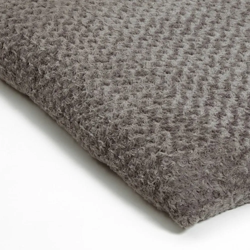Gray 3" x 4" Lux Faux Fur Rectangle Pet Bed