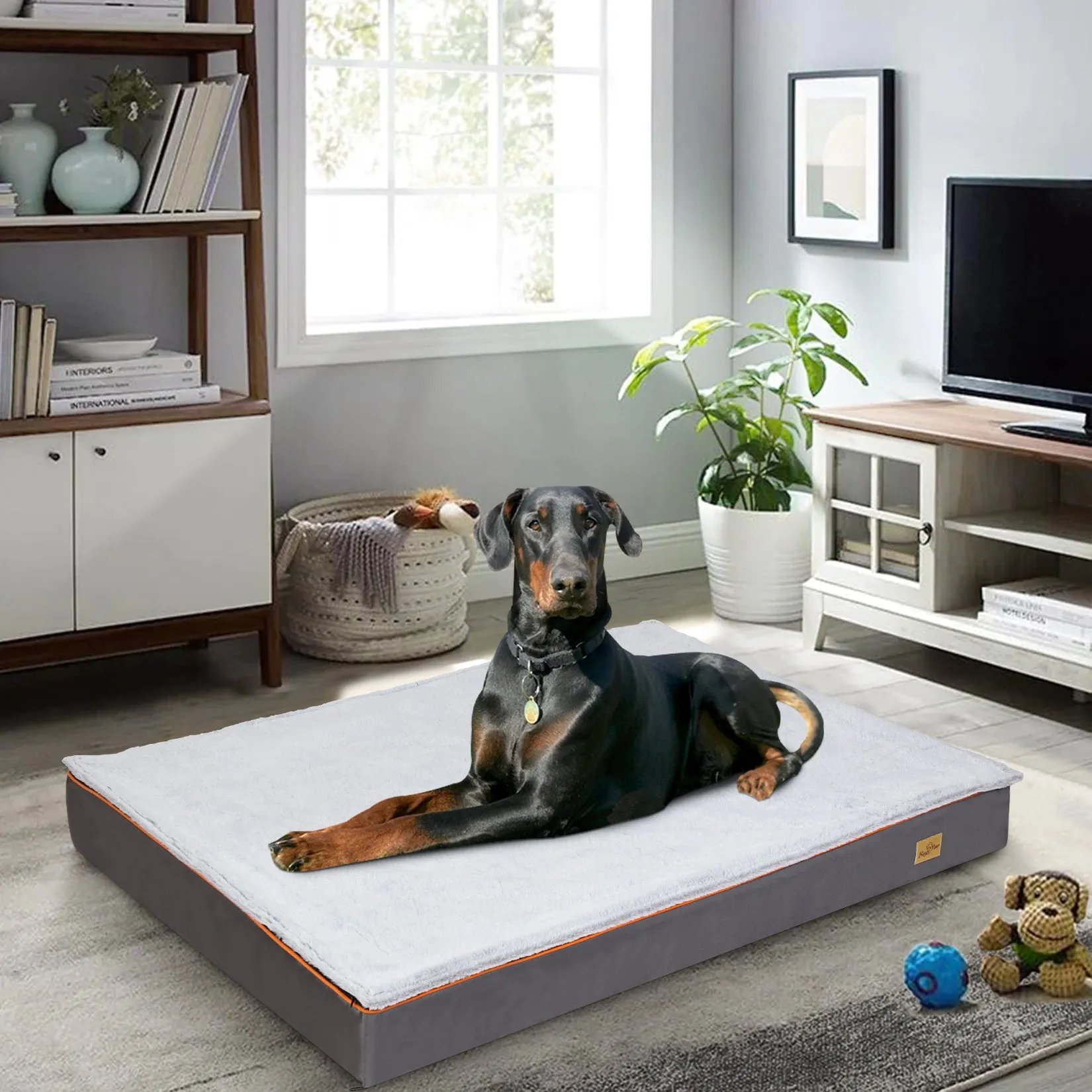 Large Jumbo Soft Orthopedic Dog Bed Pet Kennel Pillow Bed w/ Washable Cover