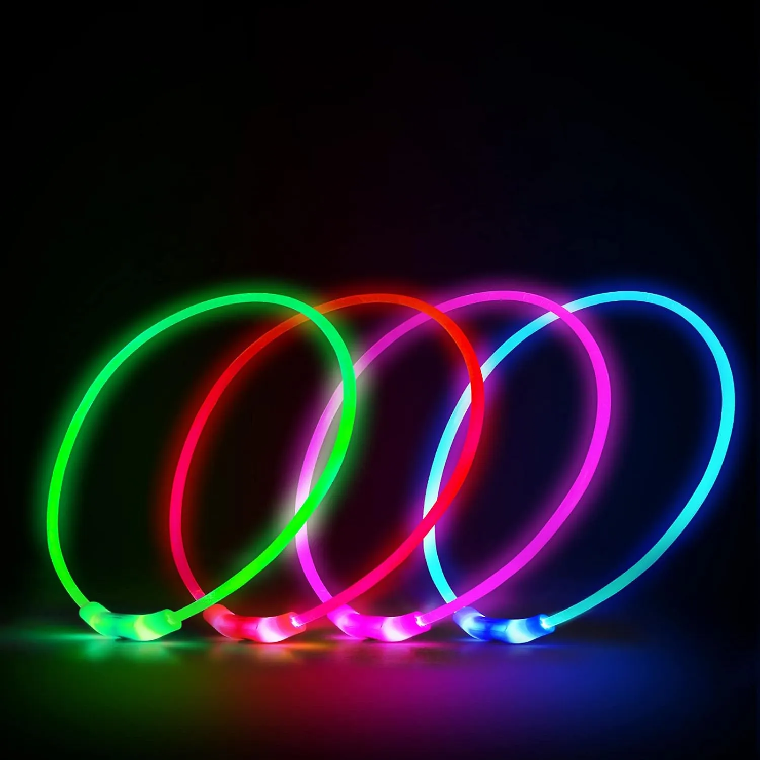 LED Dog Collar, Rechargeable Light Up Dog Collars,IP67 Waterproof Dog Lights for Night WalkingAdjustable, Reusable Safety Necklace for Small Medium Large Dogs (Green)