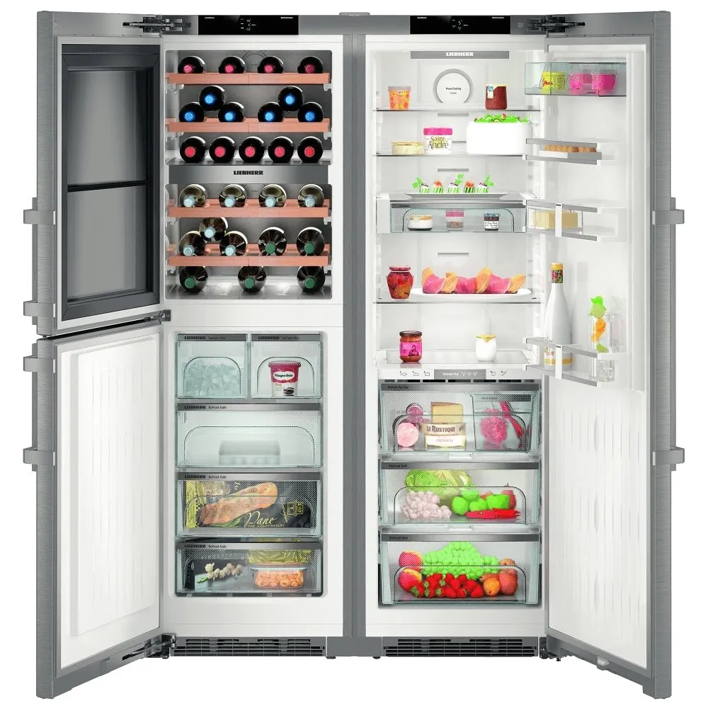Liebherr SBSES 8496 PremiumPlus BioFresh American Fridge Freezer, Stainless Steel, D Rated