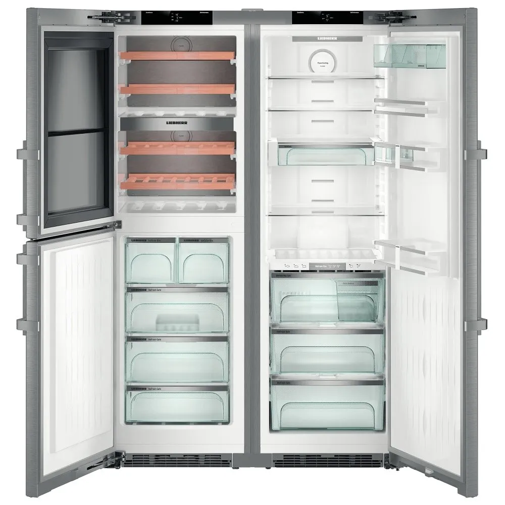 Liebherr SBSES 8496 PremiumPlus BioFresh American Fridge Freezer, Stainless Steel, D Rated