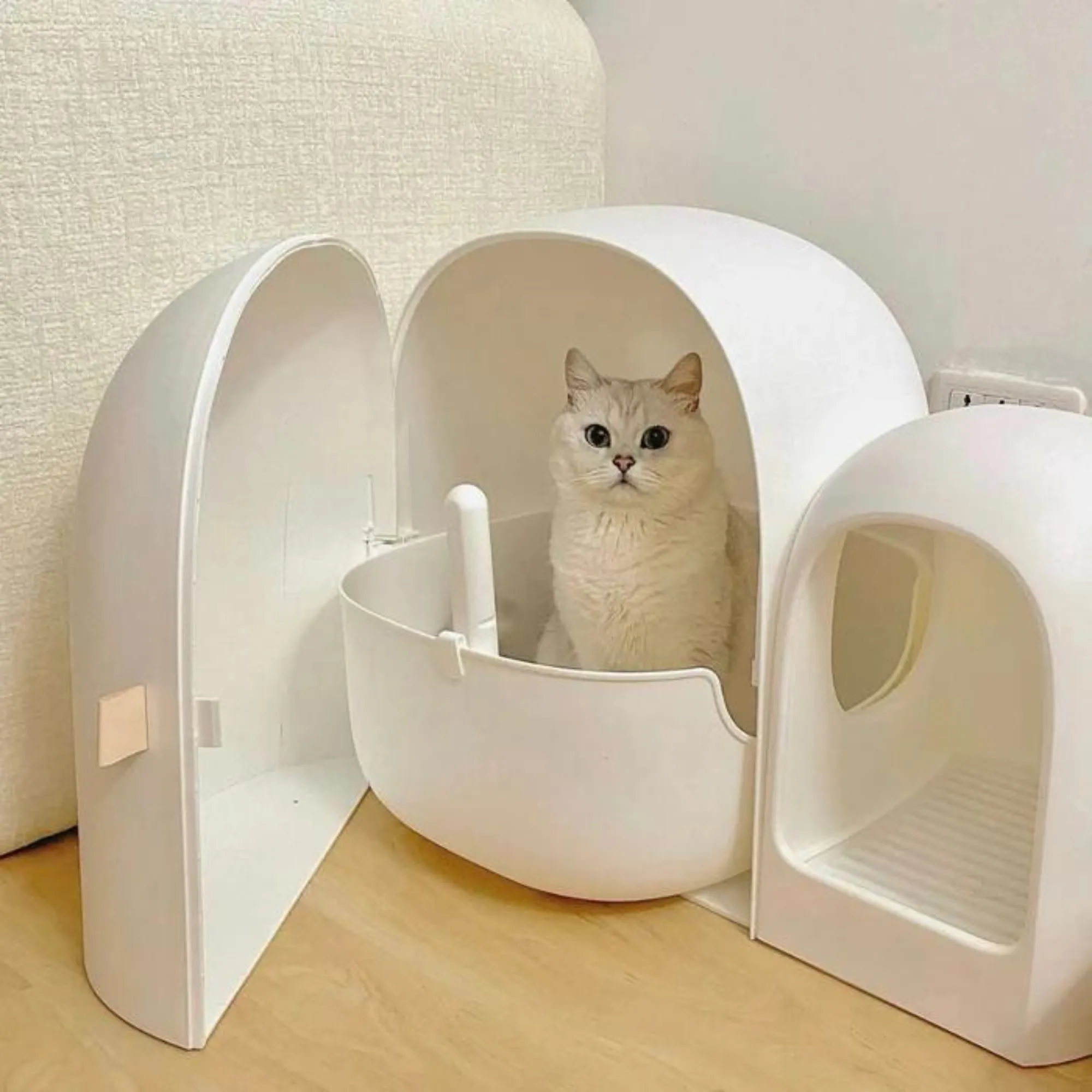 Makesure MAX Cat Litter Box Snow White