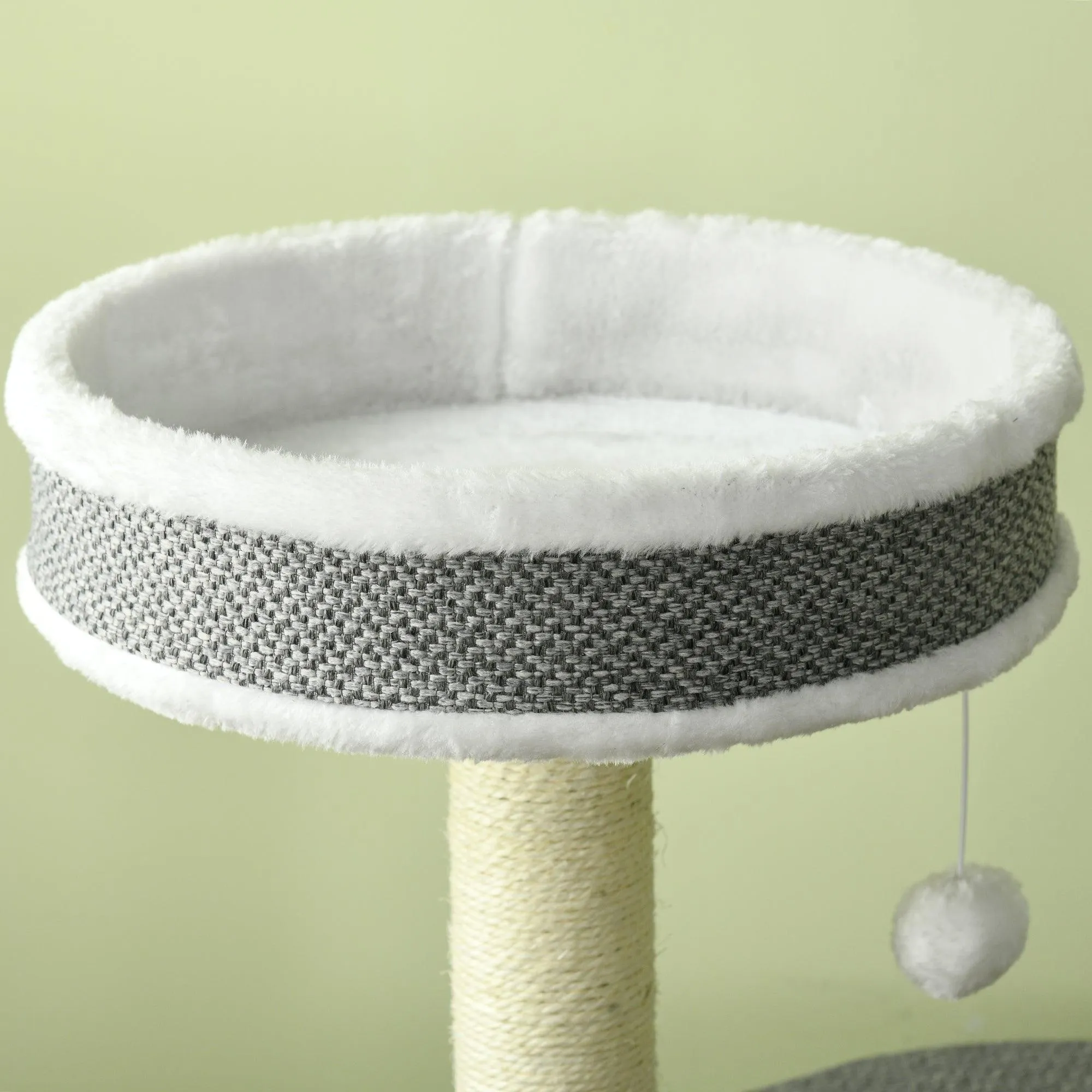 Multi-level Cat Tower with Bed & Toy Ball, 124cm - Grey