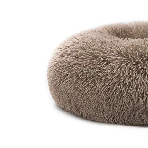 Orthopedic Dog Bed Comfortable Donut Cuddler Round Dog Bed Ultra Soft Washable Dog and Cat Cushion Bed (23''x 23''x 5'') (Brown)