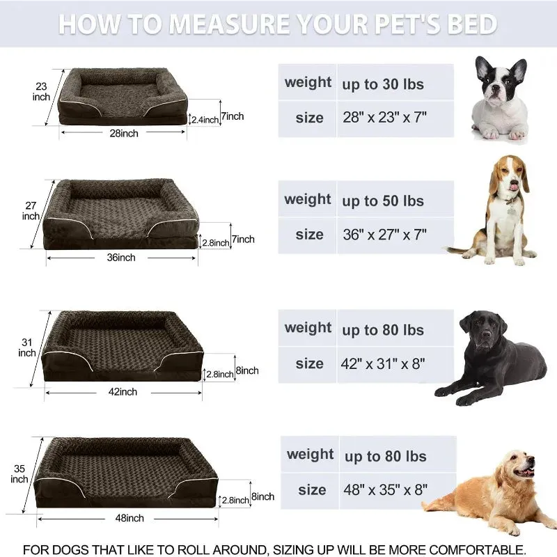 Orthopedic Waterproof Dog Bed with Removable Cover