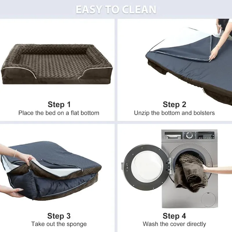 Orthopedic Waterproof Dog Bed with Removable Cover