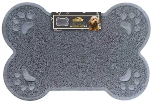 Pet Bowl Dining Mat Gray Bone