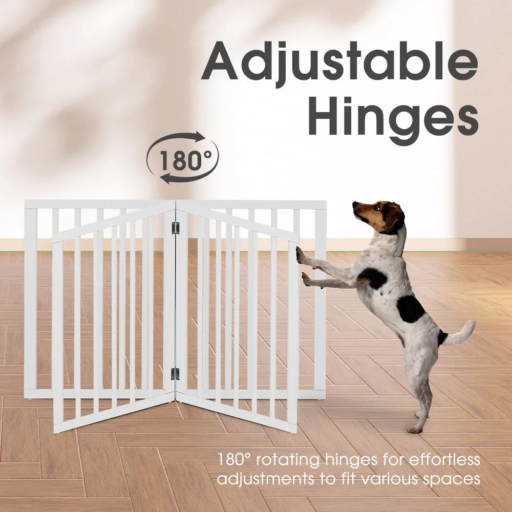 Petzly Pet Gate Dog Fence Safety Barrier Security Door 3 Panel 61cm White