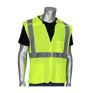 PIP 302-5PMVLY-4X ANSI Type R Class 2 Three Pocket Mesh Breakaway Vest