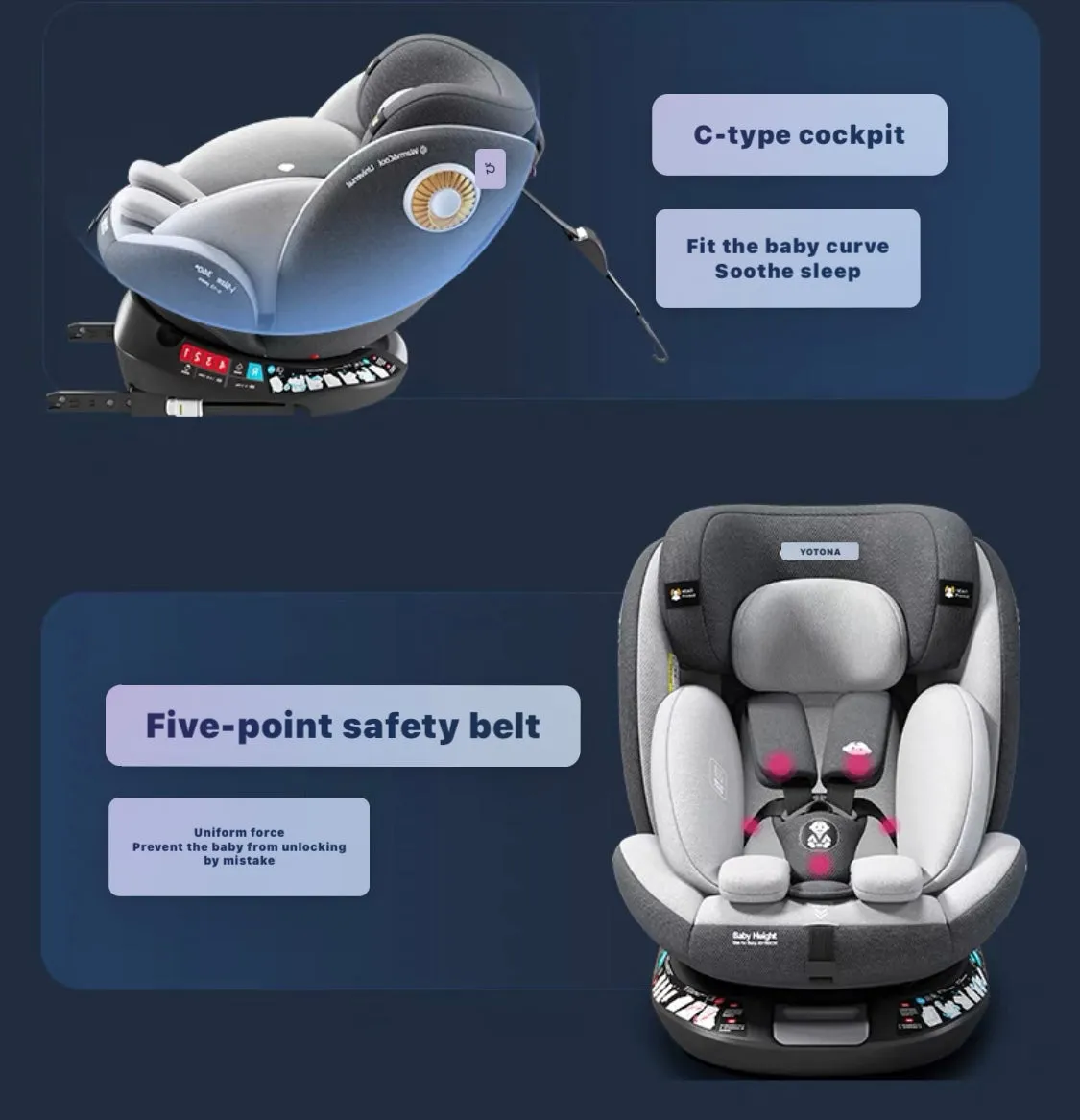 Premium Secure Swivel 360 i-Size Baby Car Seat