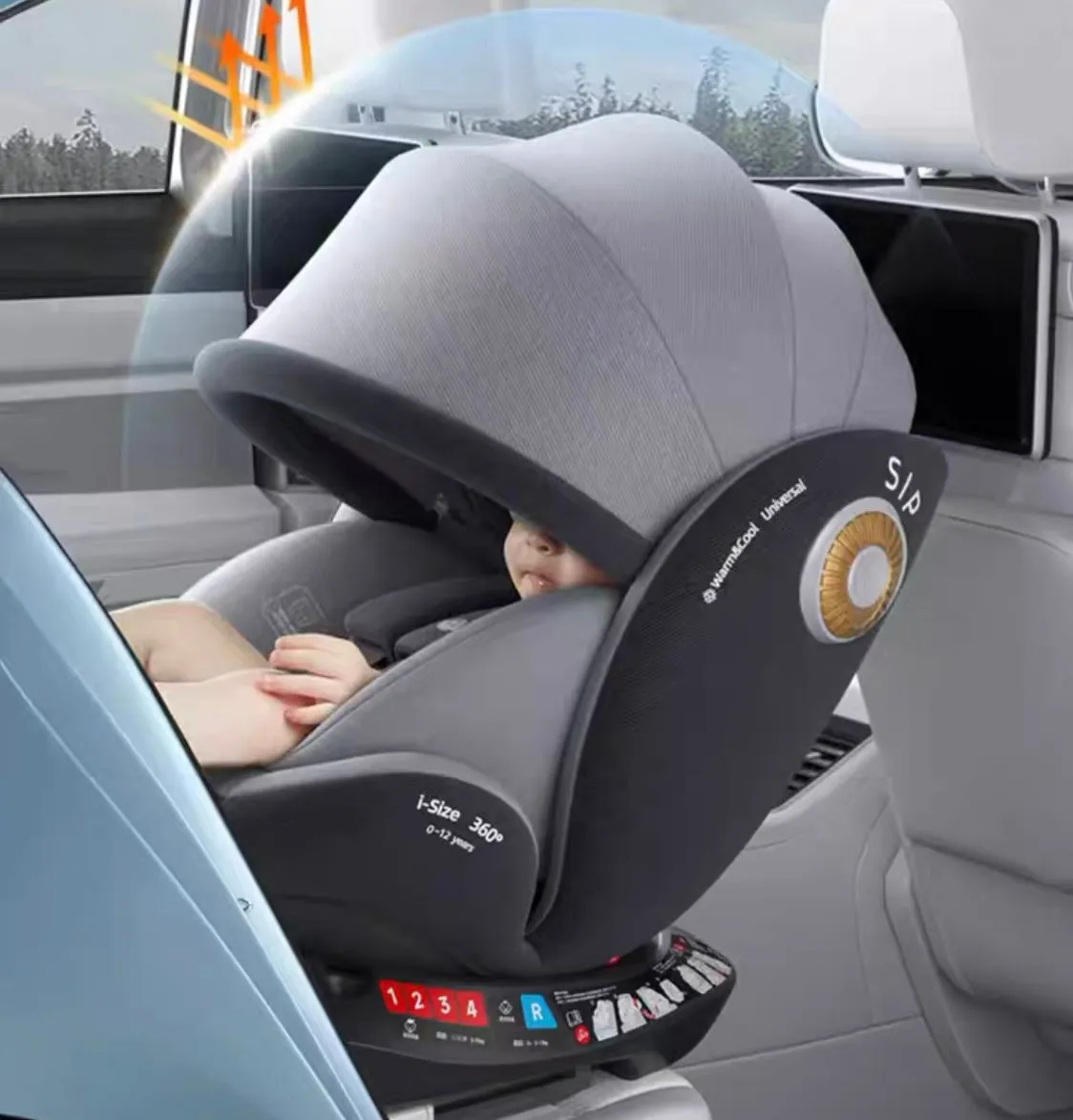 Premium Secure Swivel 360 i-Size Baby Car Seat