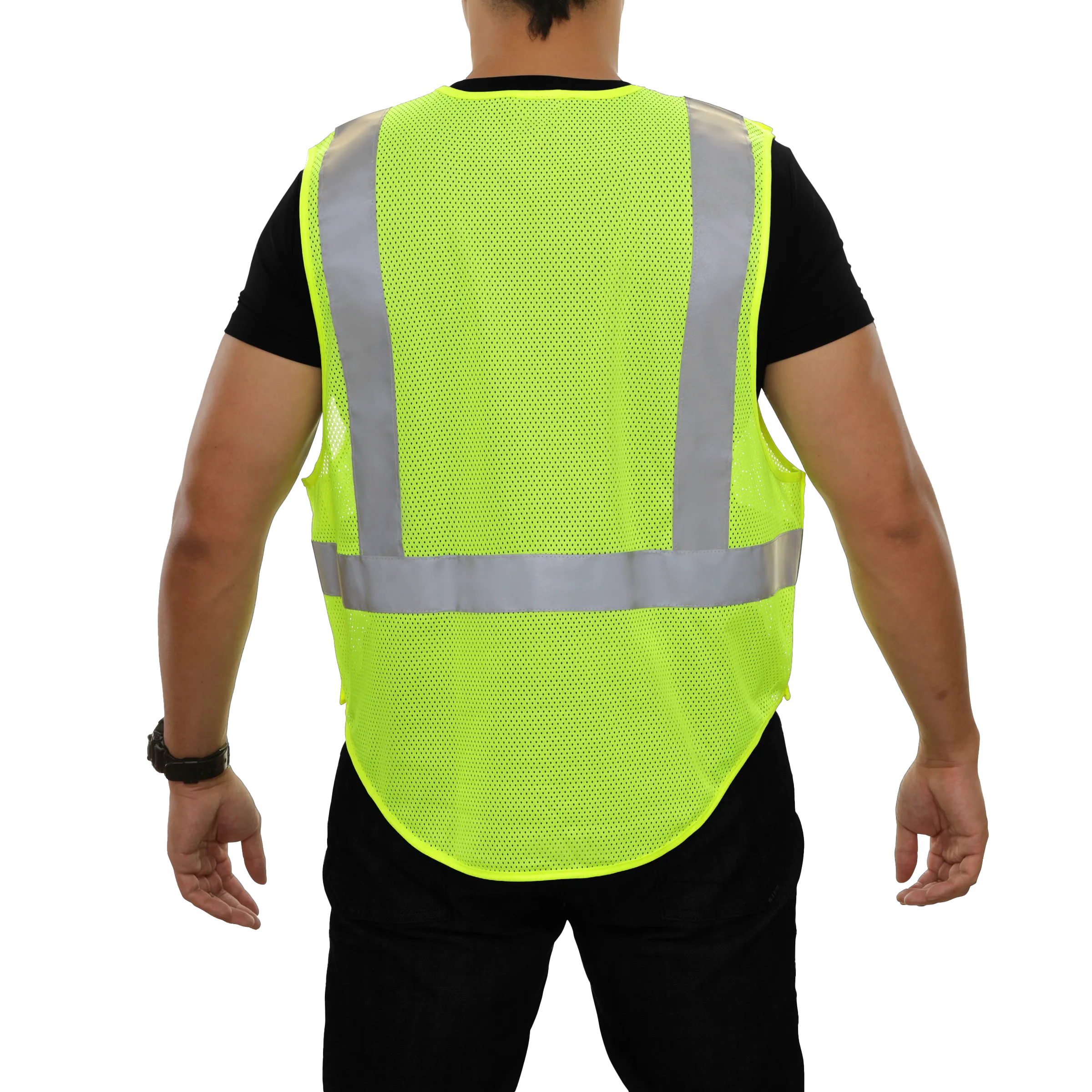 Public Safety Vest Hi Vis Vest 5pt Breakaway Tactical/DOT Zippered Mesh