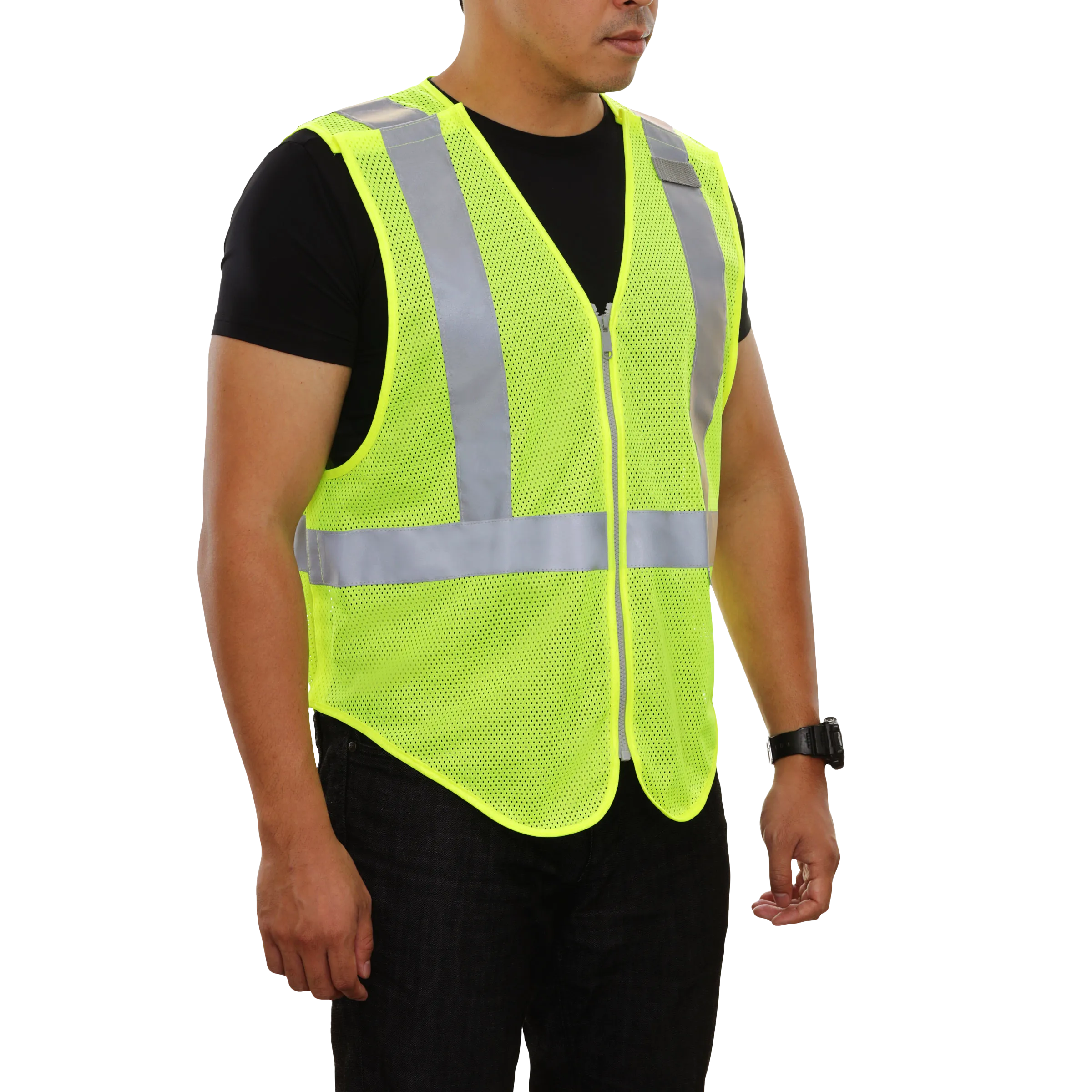 Public Safety Vest Hi Vis Vest 5pt Breakaway Tactical/DOT Zippered Mesh