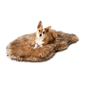 PupRug Faux Fur Curved Orthopedic Dog Bed - Sable