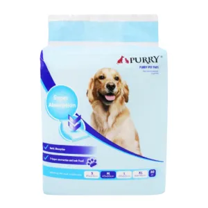 Purry Pet Training Pads Quick Absorbent , Leak Proof and 5 Layer With Floor Sticker – 60×45 cm – 30Pcs