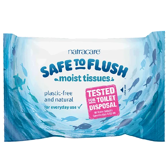 Safe to flush Moist Tissue Wipes plastic free