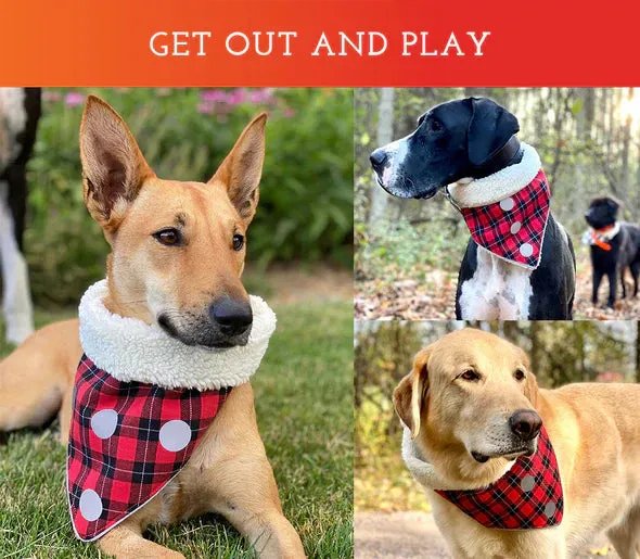 Spot the Dog Cozy Fleece Bandana (Red Plaid)