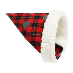 Spot the Dog Cozy Fleece Bandana (Red Plaid)
