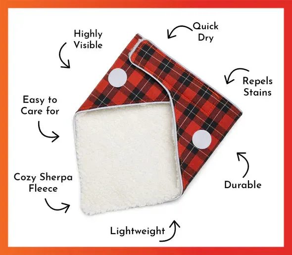 Spot the Dog Cozy Fleece Bandana (Red Plaid)